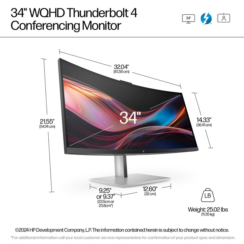 HP Series 7 Pro 734pm 34" 3440 × 1440pixels IPS Black 21:9 120Hz