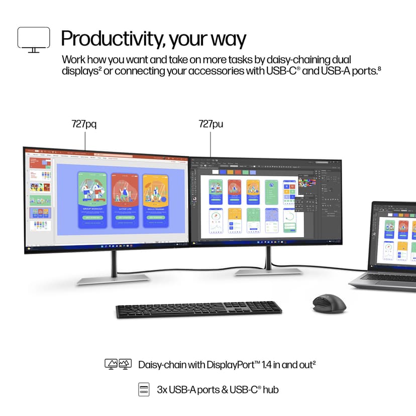 HP Series 7 Pro 727pq 27" 2560 × 1440pixels IPS Black 16:9 120Hz