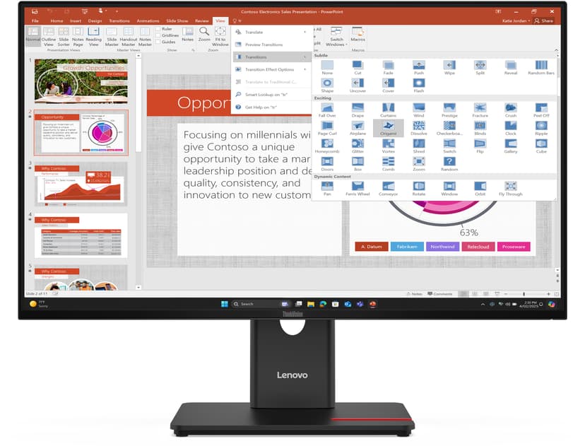 Lenovo ThinkVision T27-40 27" 1920 × 1080pixels IPS 16:9 120Hz