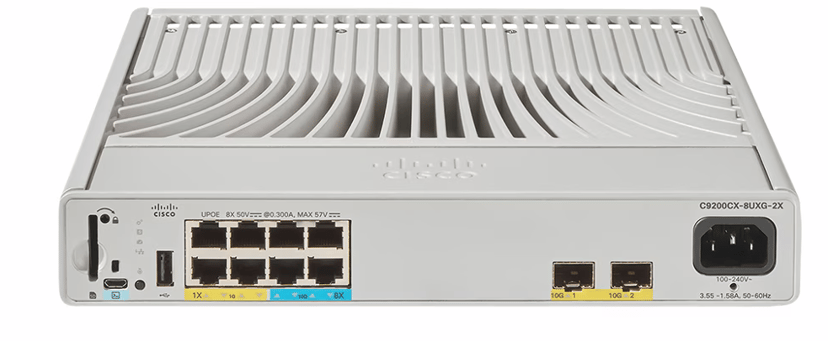Cisco Catalyst C9200CX-8UXG-2X-E nätverksswitchar hanterad L2/L3 Strömförsörjning via Ethernet (PoE) stöd Grå