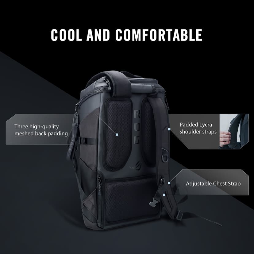 ASUS ROG Ranger BP2701 17" 17" Polyester, Polyurethan (PU) Sort Sort