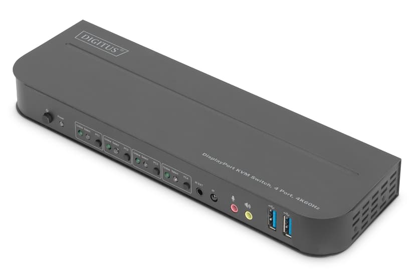 Digitus DS-12890 KVM-switch 4x DisplayPort In 1x DisplayPort/HDMI Ut Svart