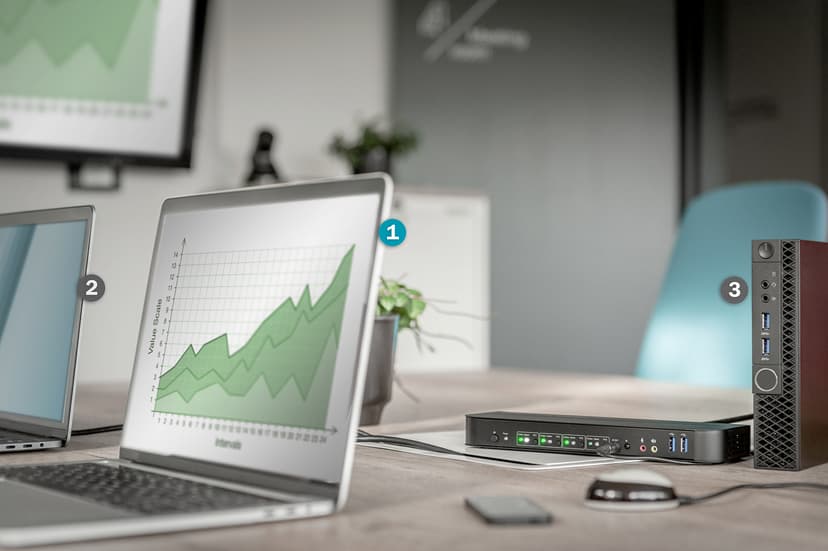 Digitus DS-12890 KVM-switch 4x DisplayPort In 1x DisplayPort/HDMI Ut Svart