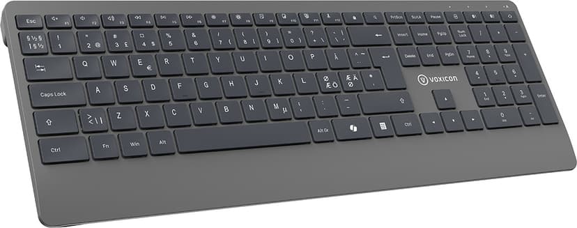 Voxicon Trådløst Tastatur 320WL – Fuld Størrelse, Stille og Fleksibelt Trådløs Nordisk