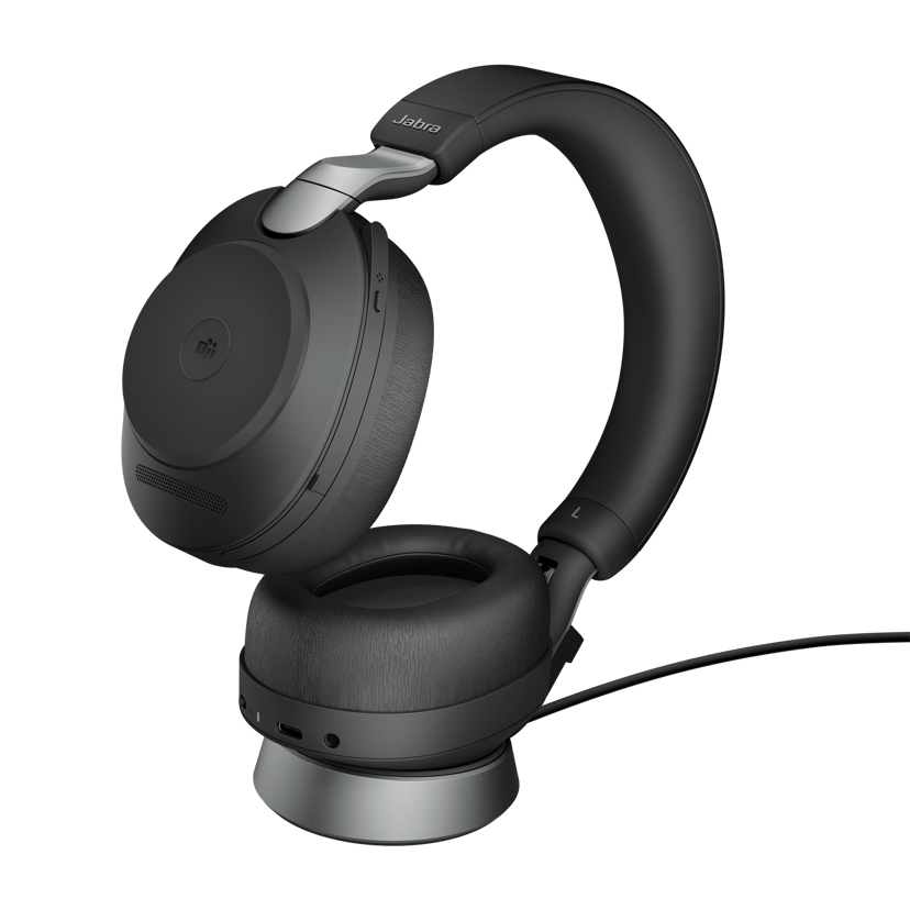 Jabra Evolve2 85 med ladestativ USB Type-C Microsoft Teams Sort