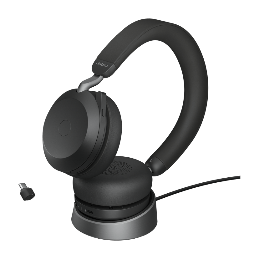 Jabra Evolve2 75 incl Charging Stand Stereo USB-C UC Svart
