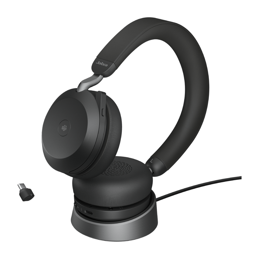 Jabra Evolve2 75 incl Charging Stand Stereo USB-C Microsoft Teams Zwart