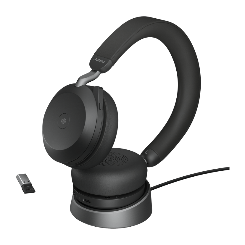 Jabra Evolve2 75 incl Charging Stand Stereo USB-A Microsoft Teams Musta