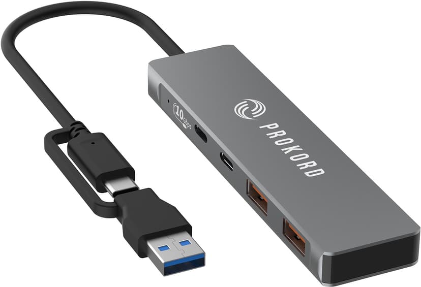 Prokord USB-C & USB-A 4-Port Hub – 10Gbps, USB 3.2 Gen 2 USB Type-C USB 3.2 Gen 2 (3.1 Gen 2) Type-A, USB 3.2 Gen 2 (3.1 Gen 2) Type-C