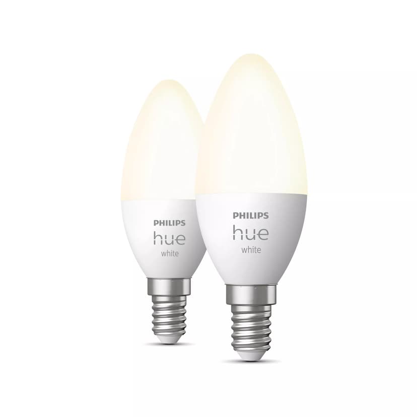 Philips Hue White Kronljus – E14 smart ljuskälla – (2-pack)