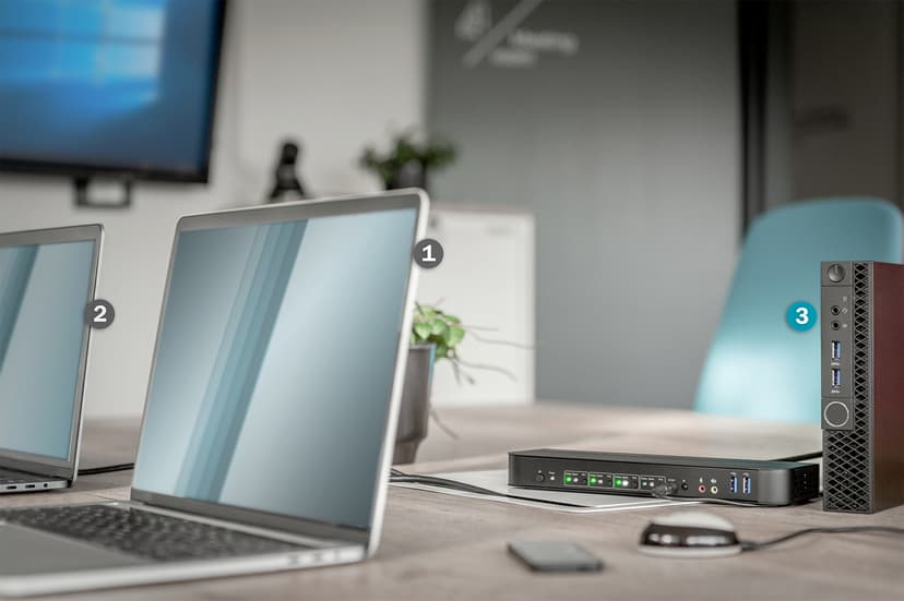 Digitus DS-12890 KVM-switch 4x DisplayPort In 1x DisplayPort/HDMI Ut Svart