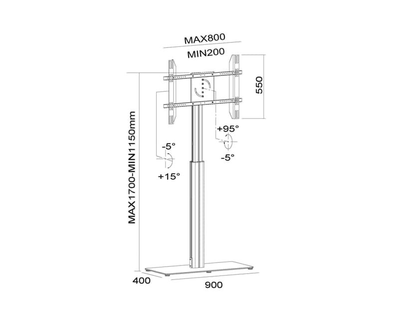 Multibrackets 6041 fäste för skyltningsskärm 152,4 cm (60") Silver