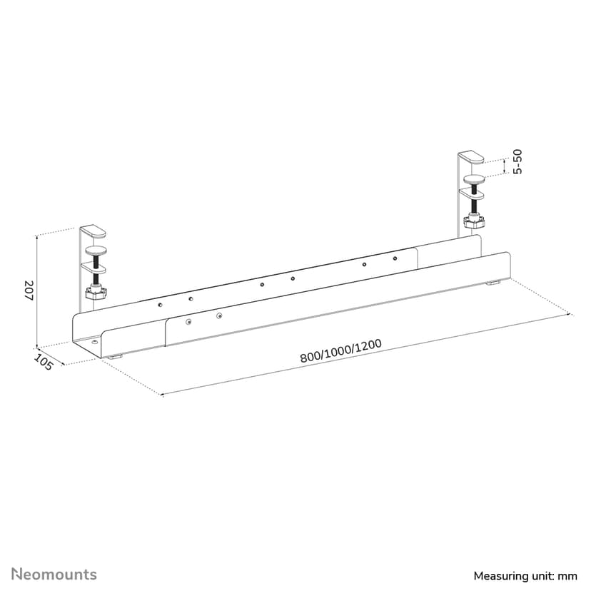 Neomounts ADS07-120BL kabel ordner Universell Kabelskilleskuff Sort 1 stykker