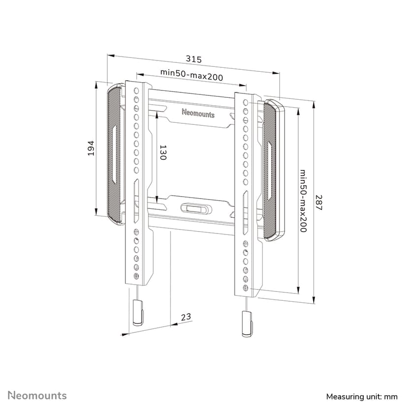 Neomounts WL30-550BL12 TV-beugel wand 24-65" - ultra-vlak - Easy Install