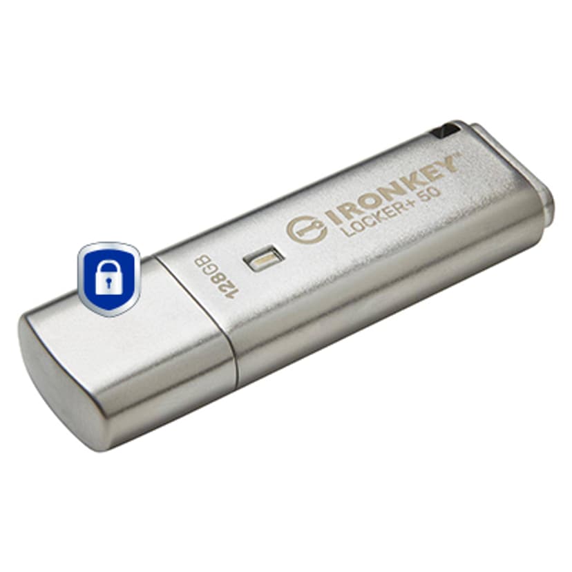 Kingston IronKey Locker+ 50 128GB USB Type-A Sølv