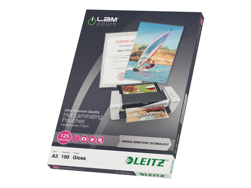 Leitz Lamineringpose UDT 125 mikron A3 100 stk