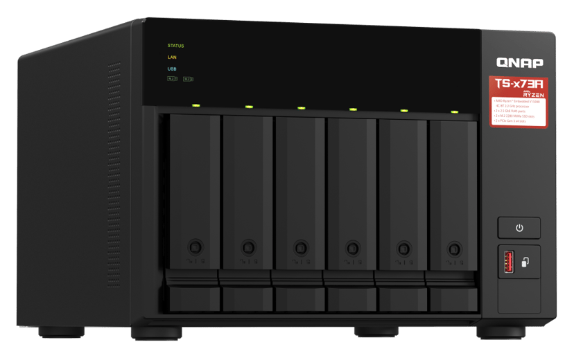 QNAP TS-673A 6-Bay Desktop NAS + 5-Port 2.5G Switch
