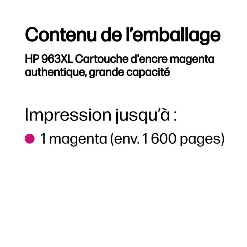 HP Bläck Magenta No 963XL 1.6K - OfficeJet Pro 9010