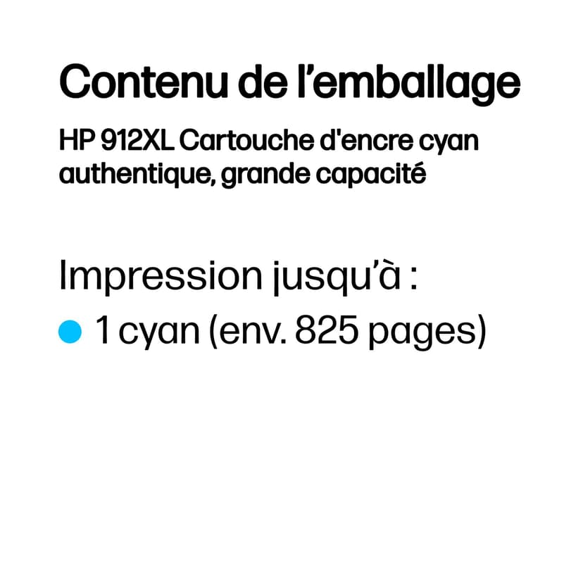 HP Inkt Cyaan 912XL 825 Pages - OfficeJet Pro 8022/8024/8025