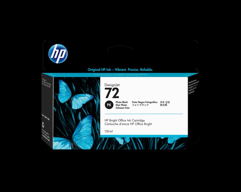 HP Muste Kuva Musta No.72 - T1100 130ml