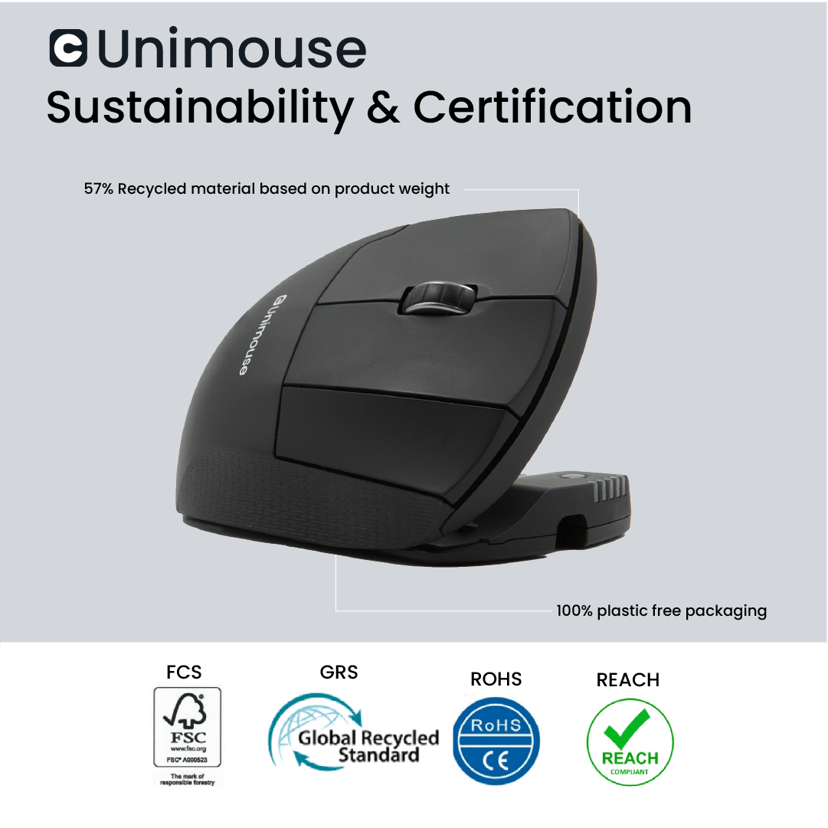 Contour Design Unimouse Right Wireless - (Fyndvara klass 2) RF Wireless + Bluetooth + USB-A