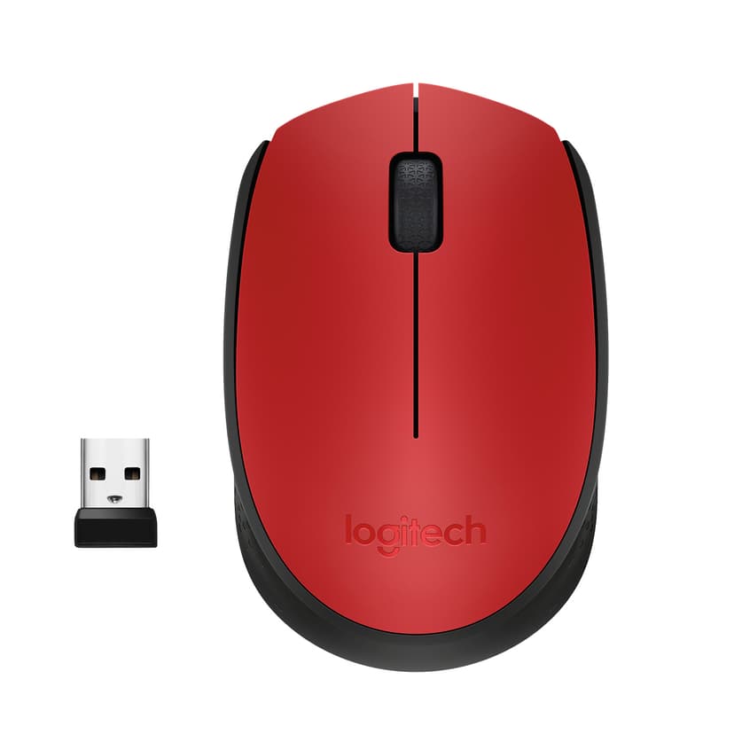 Logitech M171 RF Draadloos Muis Zwart, Rood