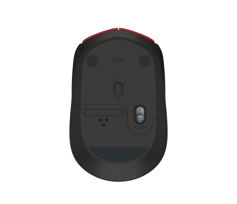 Logitech M171 Langaton RF Hiiri Musta, Punainen