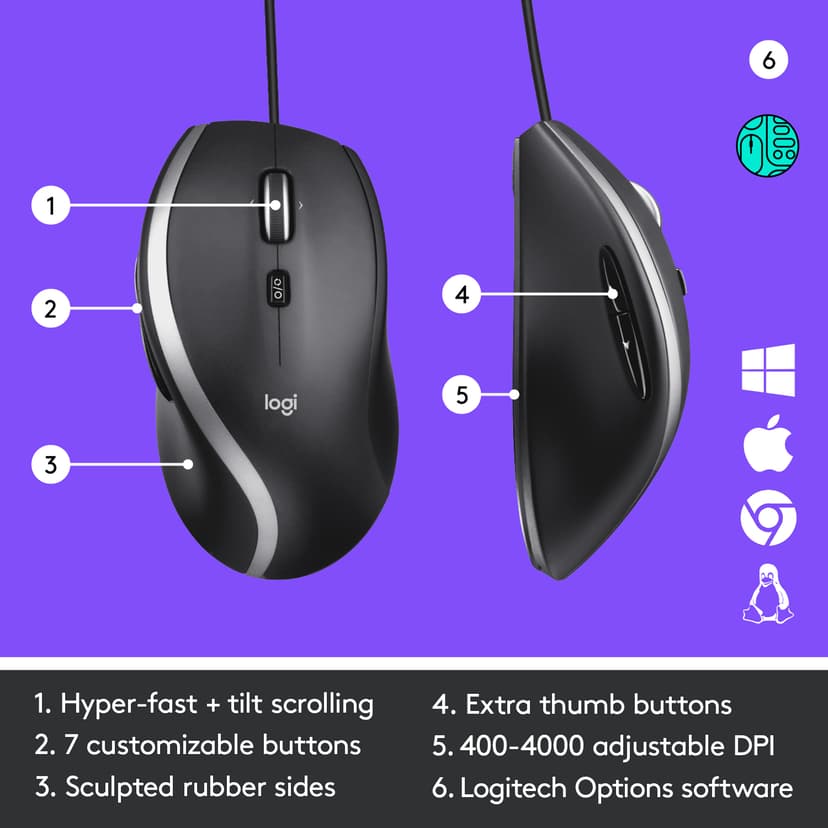 Logitech M500S USB A-tyyppi