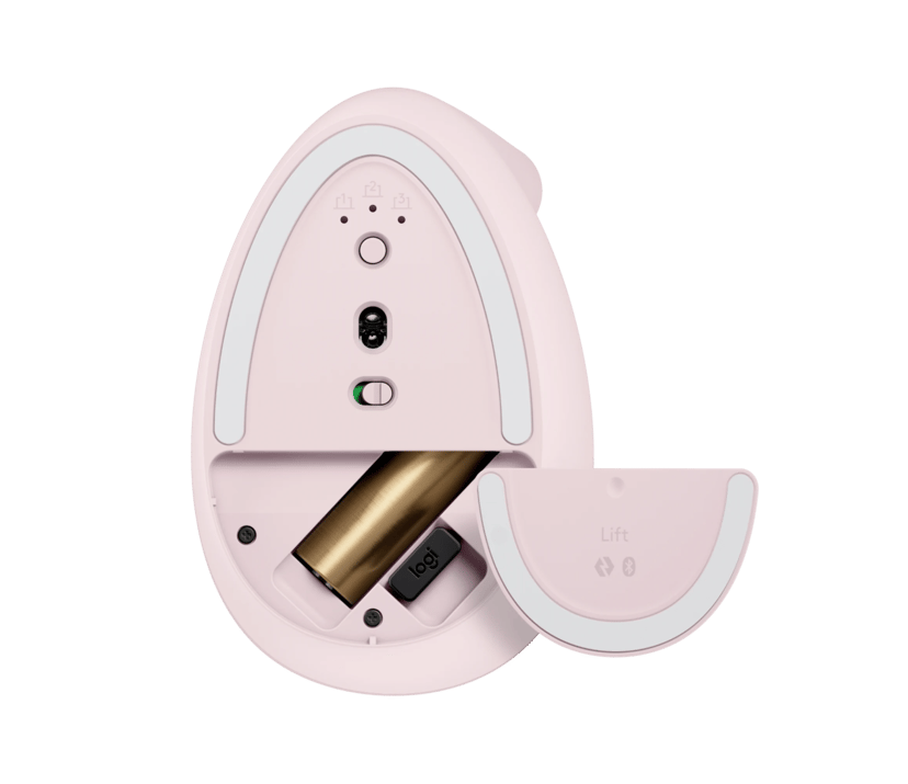 Logitech Lift RF-draadloos + Bluetooth Muis Roze