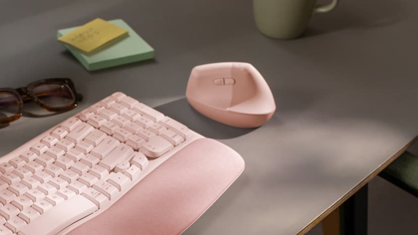 Logitech Lift RF trådløs + Bluetooth Mus Lyserød