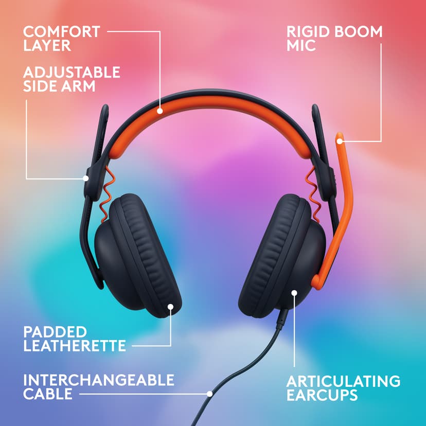 Logitech Zone Learn On Ear Stereo 3,5mm Blauw, Oranje