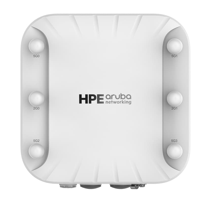 HPE Aruba Networking AP-518 (RW) Dual Radio 4x4/2x2 Wi-Fi 6 6xRPSMA Connectors Hardened AP Hvit Strøm over Ethernet (PoE)