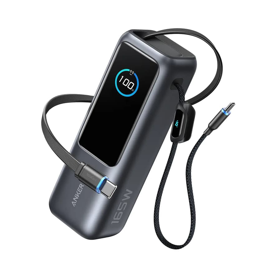 Anker Powerbank With Built-in USB-C Cable 165W 25000mAh Musta