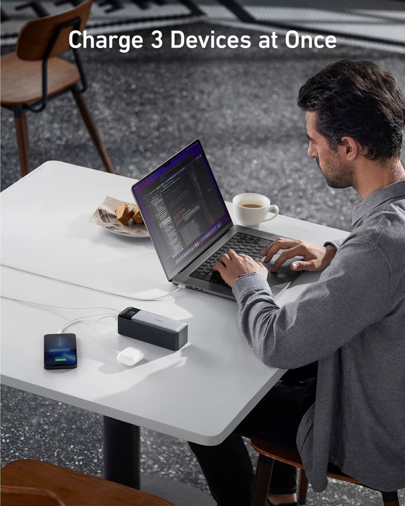 Anker 737 24000 mAh Zwart, Zilver 24000mAh Zilver, Zwart
