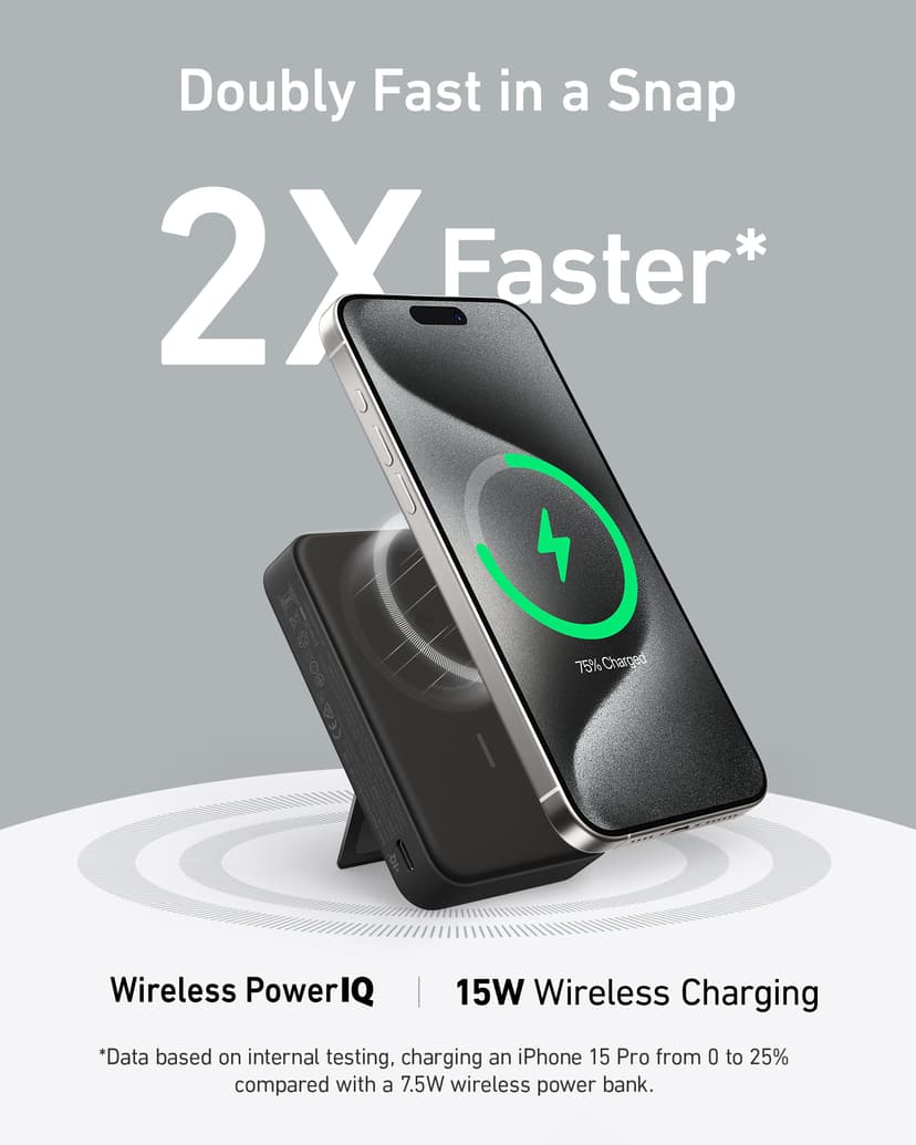 Anker 633 10000 mAh Draadloos opladen Zwart 10000mAh Zwart