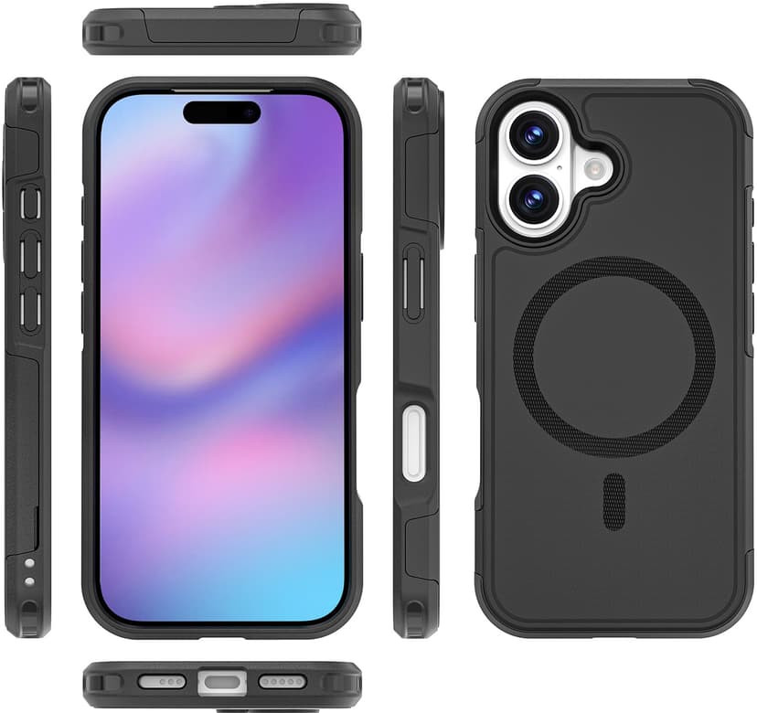 Cirafon Aegis Iskunkestävä MagSafe-puhelinkotelo (MIL-STD-810H) iPhone 17 Musta