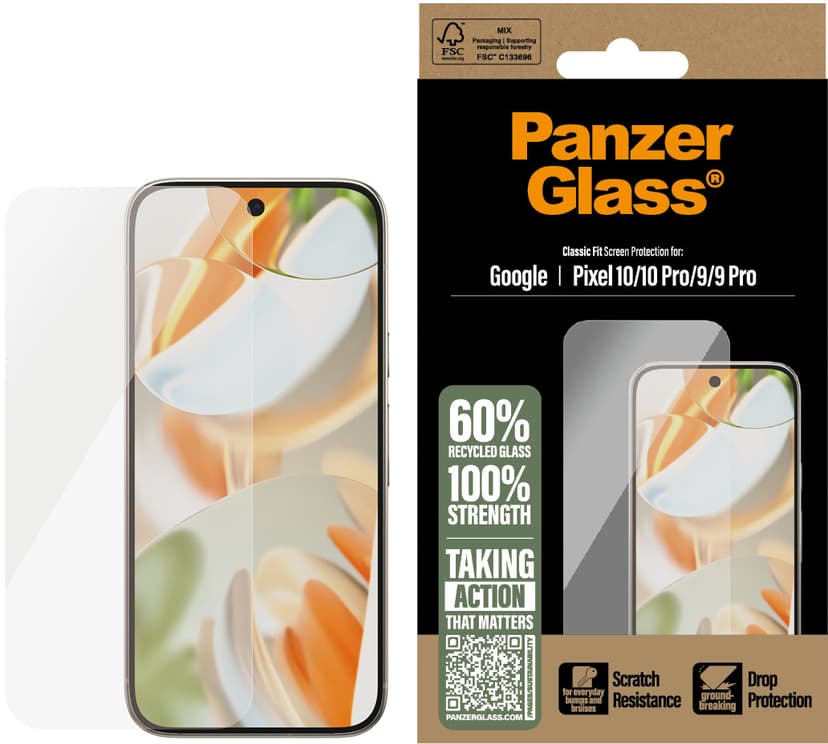 Panzerglass Classic Fit Google Pixel 10, Google Pixel 10 Pro, Google Pixel 9, Google Pixel 9 Pro