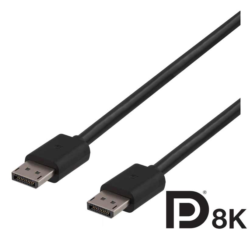 Deltaco DP8K-1020 2m DisplayPort DisplayPort Musta
