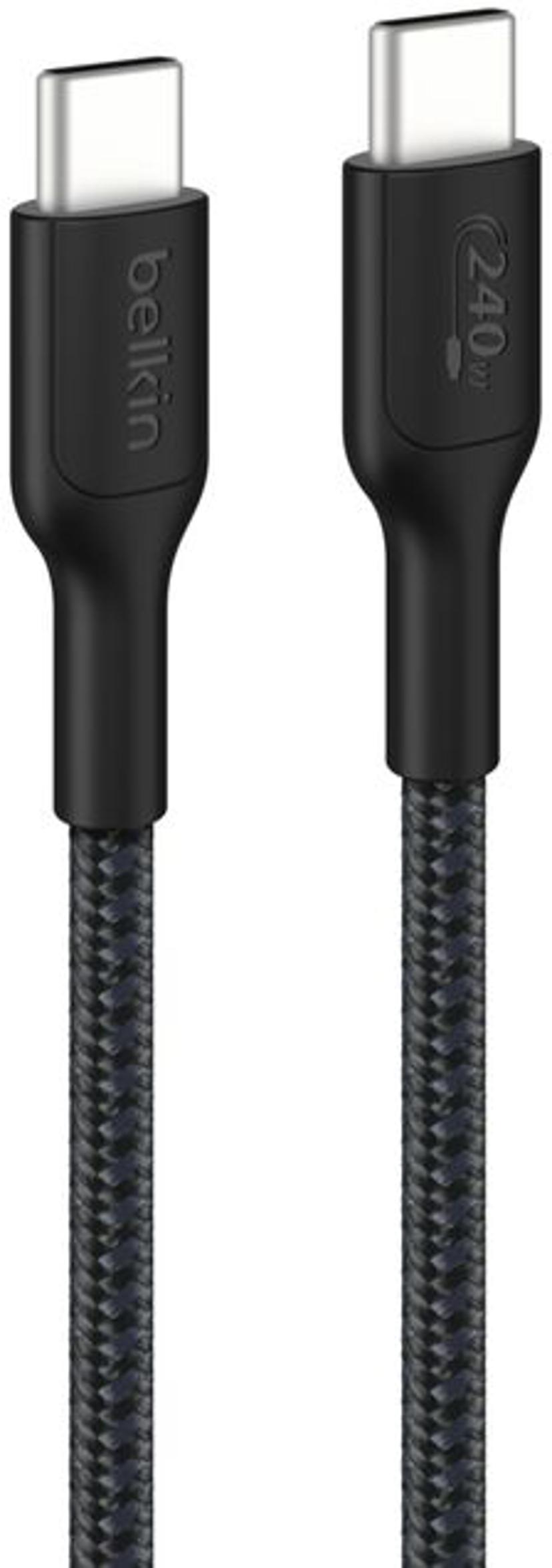 Belkin 240W 2.0 Braided PCR Cable 2m USB-C USB-C Zwart