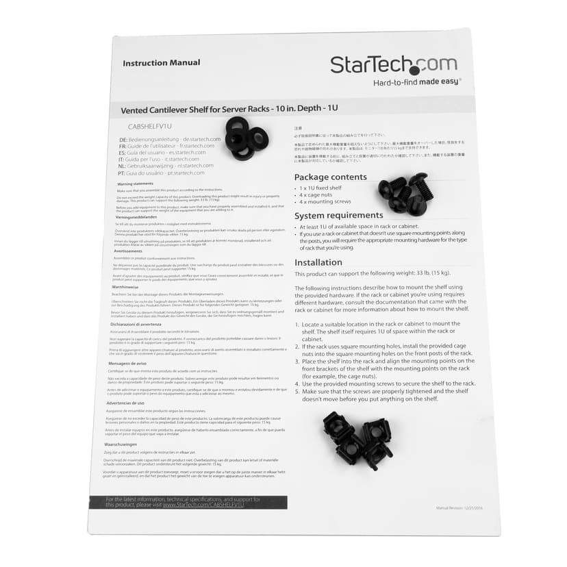 Startech Rack Shelf