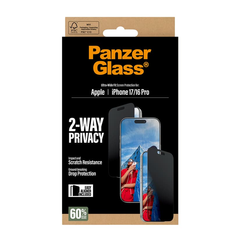 Panzerglass Ultra-Wide Fit Privacy skärmskydd iPhone 17