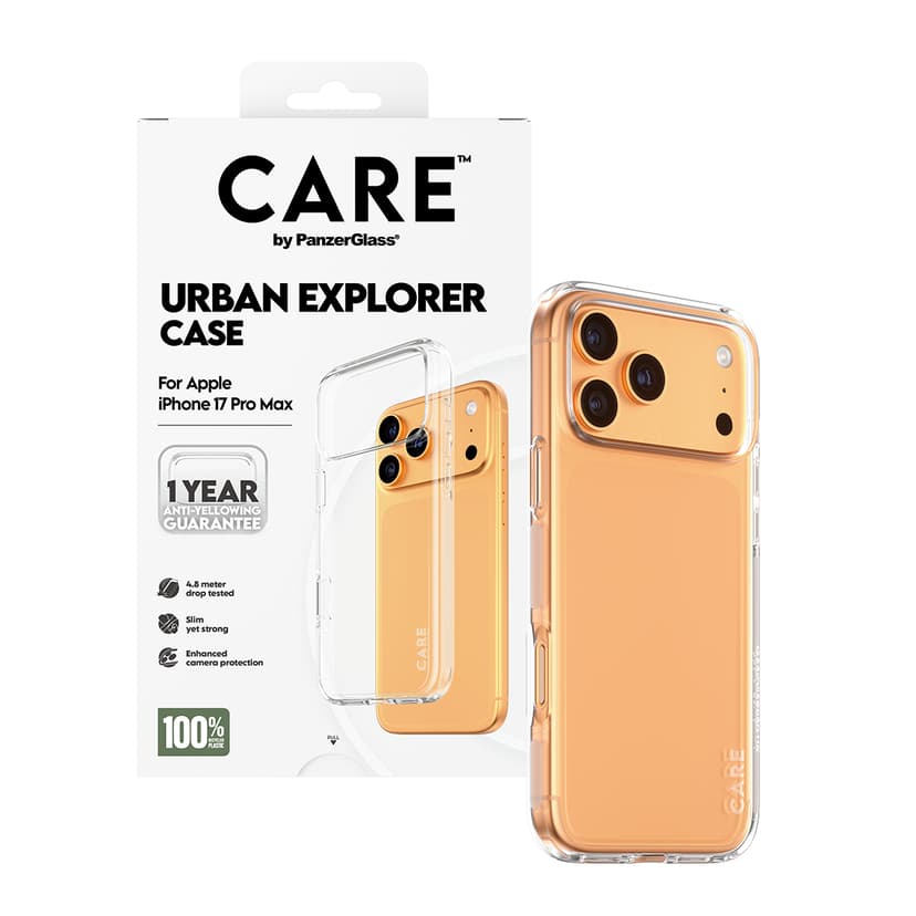 Panzerglass Care Urban Combat Case iPhone 17 Pro Max Gjennomsiktig