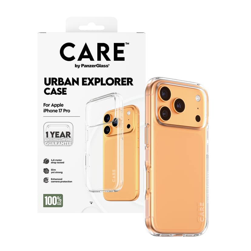 Panzerglass Care Urban Combat Case iPhone 17 Pro Gjennomsiktig