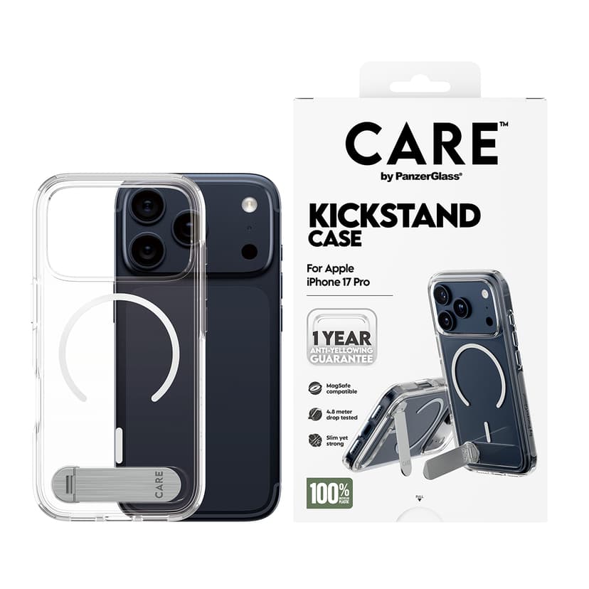 Panzerglass Care Feature Case Kickstand/Magsafe iPhone 17 Pro Gjennomsiktig
