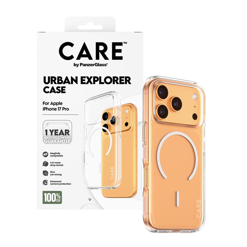 Panzerglass Care Urban Explorer Case Magsafe iPhone 17 Pro Gjennomsiktig
