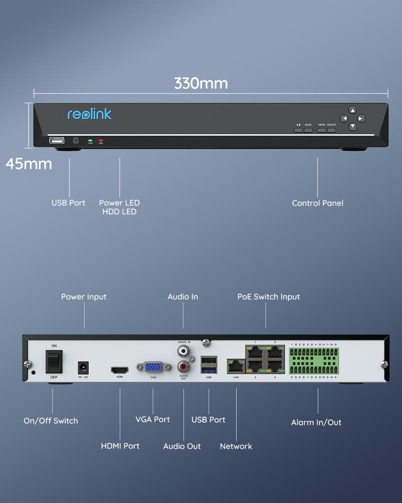 Reolink NVS36 36-kanals NVR Sort