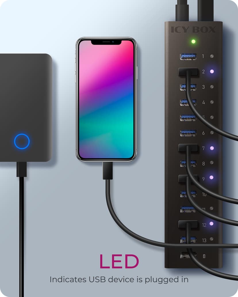 Icy Box Ib-AC6113 USB Hub 14X USB 3.0