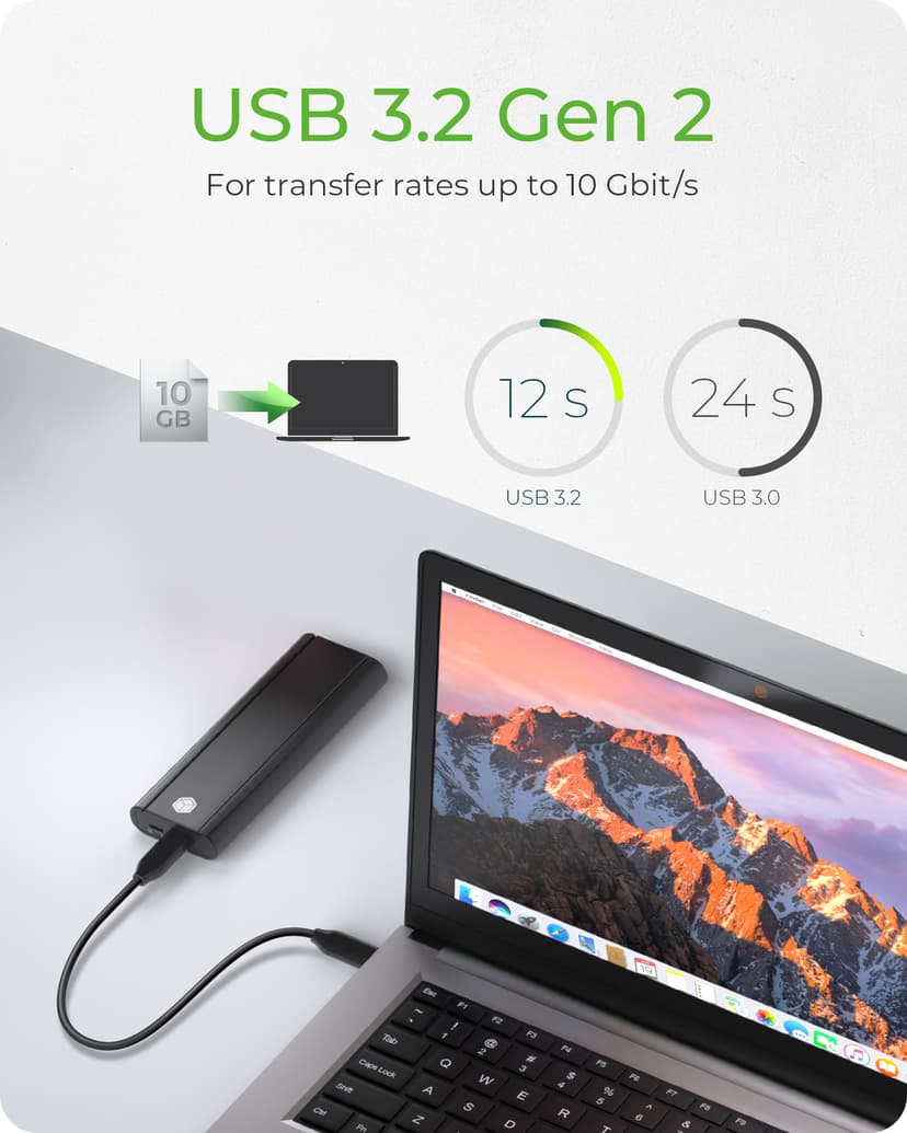 Icy Box IB-1807MT-C31 SSD kabinet Sort M.2