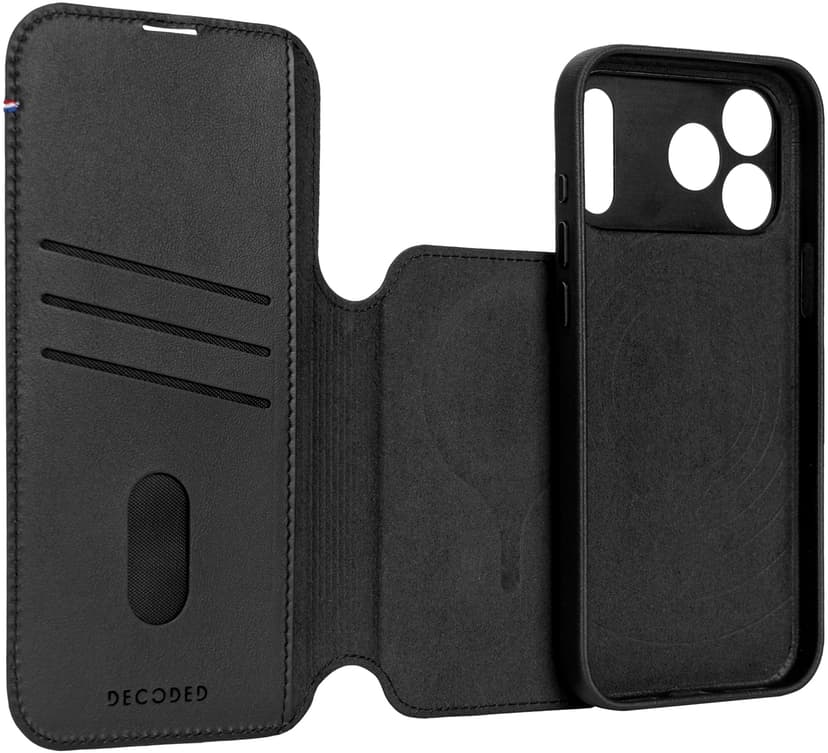 Decoded Leather Detachable Wallet iPhone 17 Pro Svart