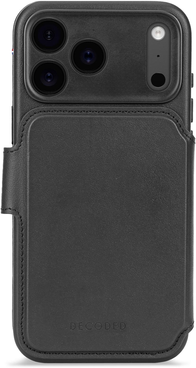 Decoded Leather Detachable Wallet iPhone 17 Pro Max Musta